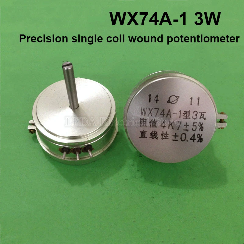 

1Pcs WX74A-1 3W Precision Single Coil Wound Potentiometer 1K 2K2 4K7 5K 10K