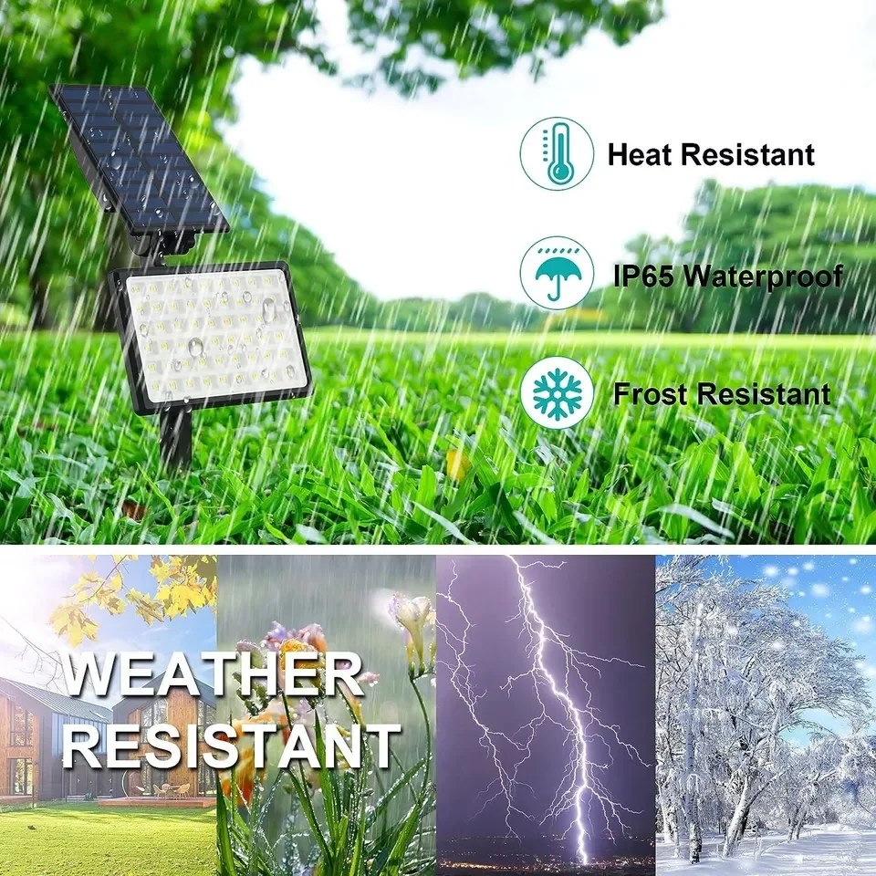 54LEDS Solar Spotlight 3000K 6000K Outdoor Garden Street Lamp for Tree Decor Waterproof Landscape Pathway Solar Power Wall Light