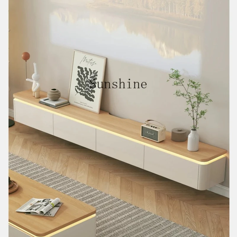 

Log cream wind small apartment living room household storage locker integrated