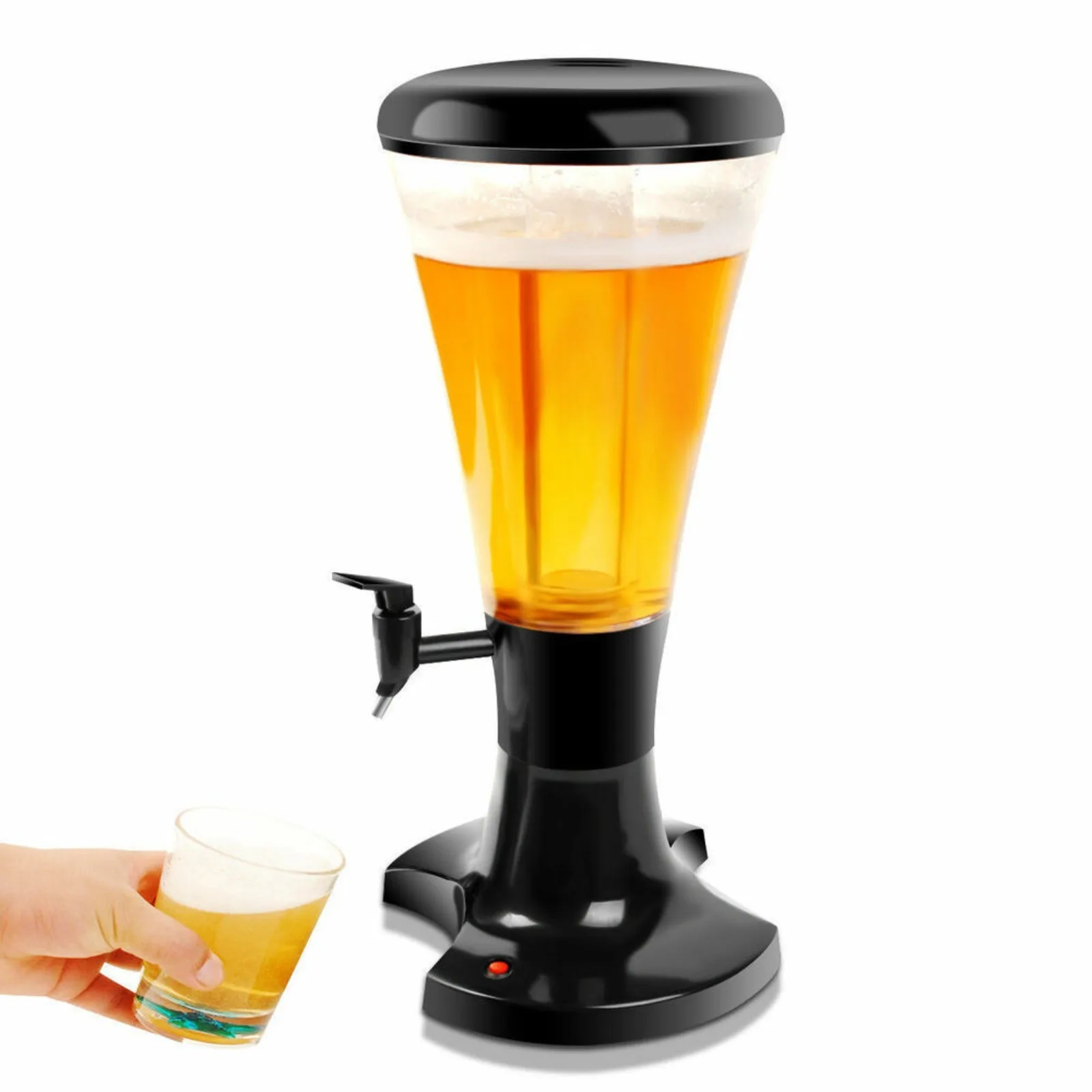 

3L Cold Draft Beer Tower Dispenser Plastic with LED Lights United States