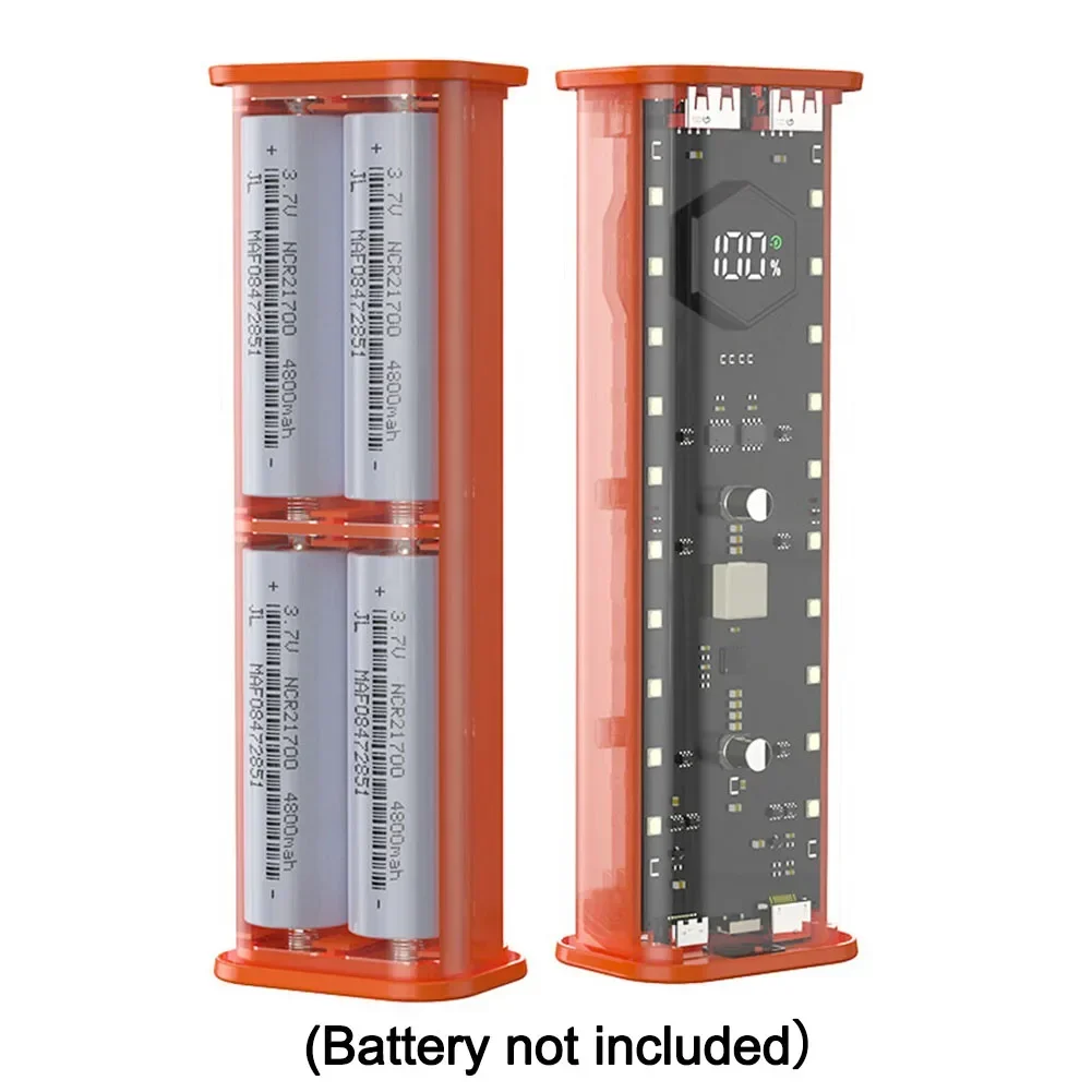 

Для смартфонов и планшетов с двумя выходами USB 21700, чехол для аккумулятора для полевой зарядки, компактная композиция компонентов