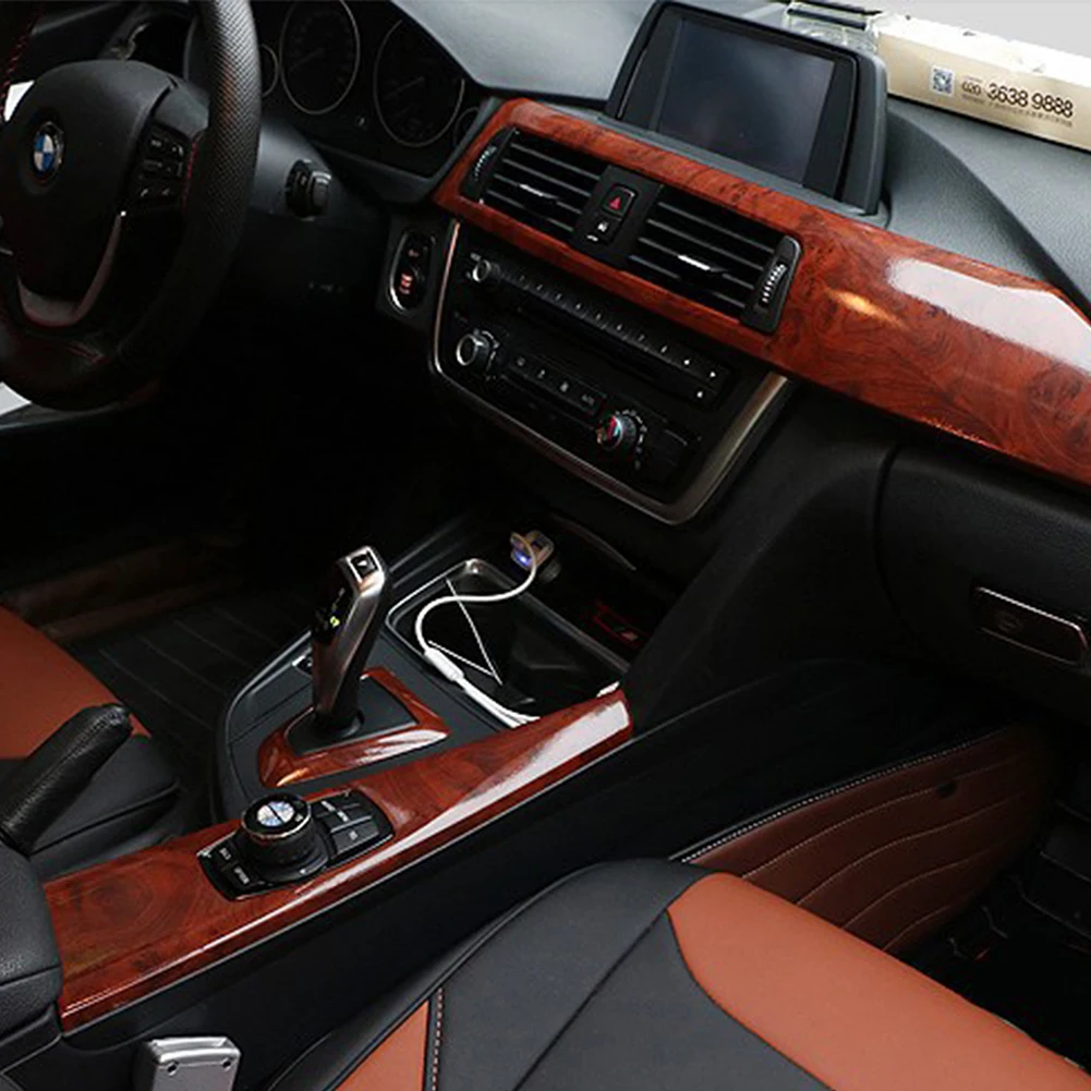 

Car Interior Wood Grain Textured Glossy Vinyl Wrap Sticker DIY Decal Sheet Film