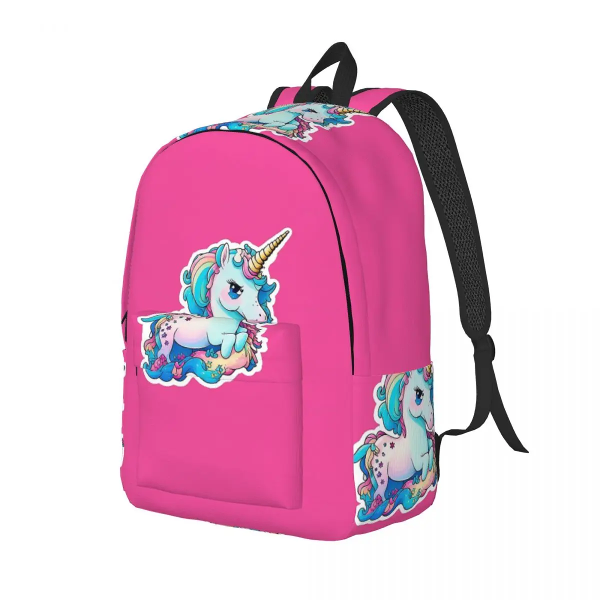 Cute Colourful Unicorn 5 Backpack Daypack Large Capacity Children BookBag School Bag Shoulder Bags for Men Women