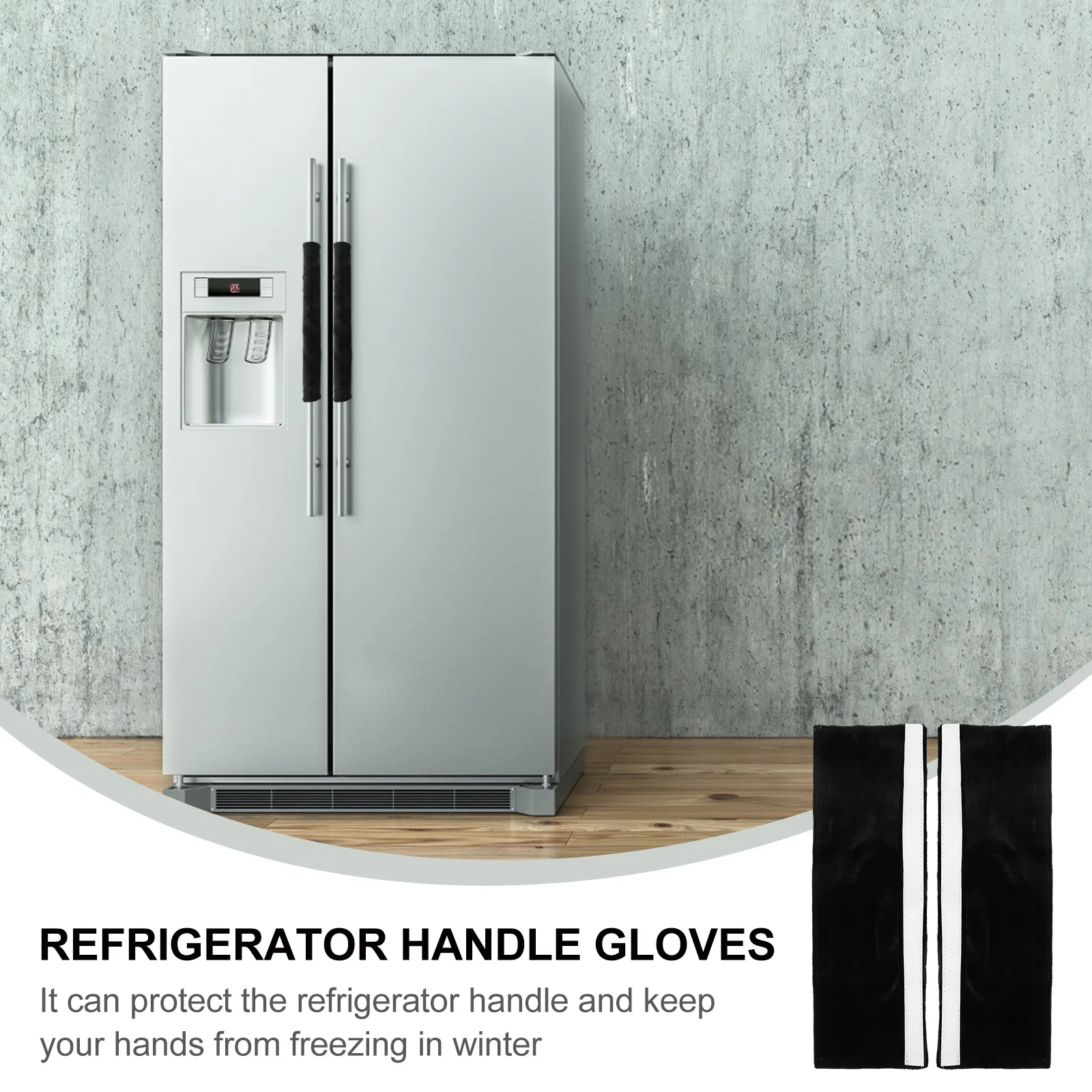 

2Pcs Refrigerator Handle Covers Set Solid Color Kitchen Appliance Door Handle Cover for Fridge Microwave Cabinet Cold Metal