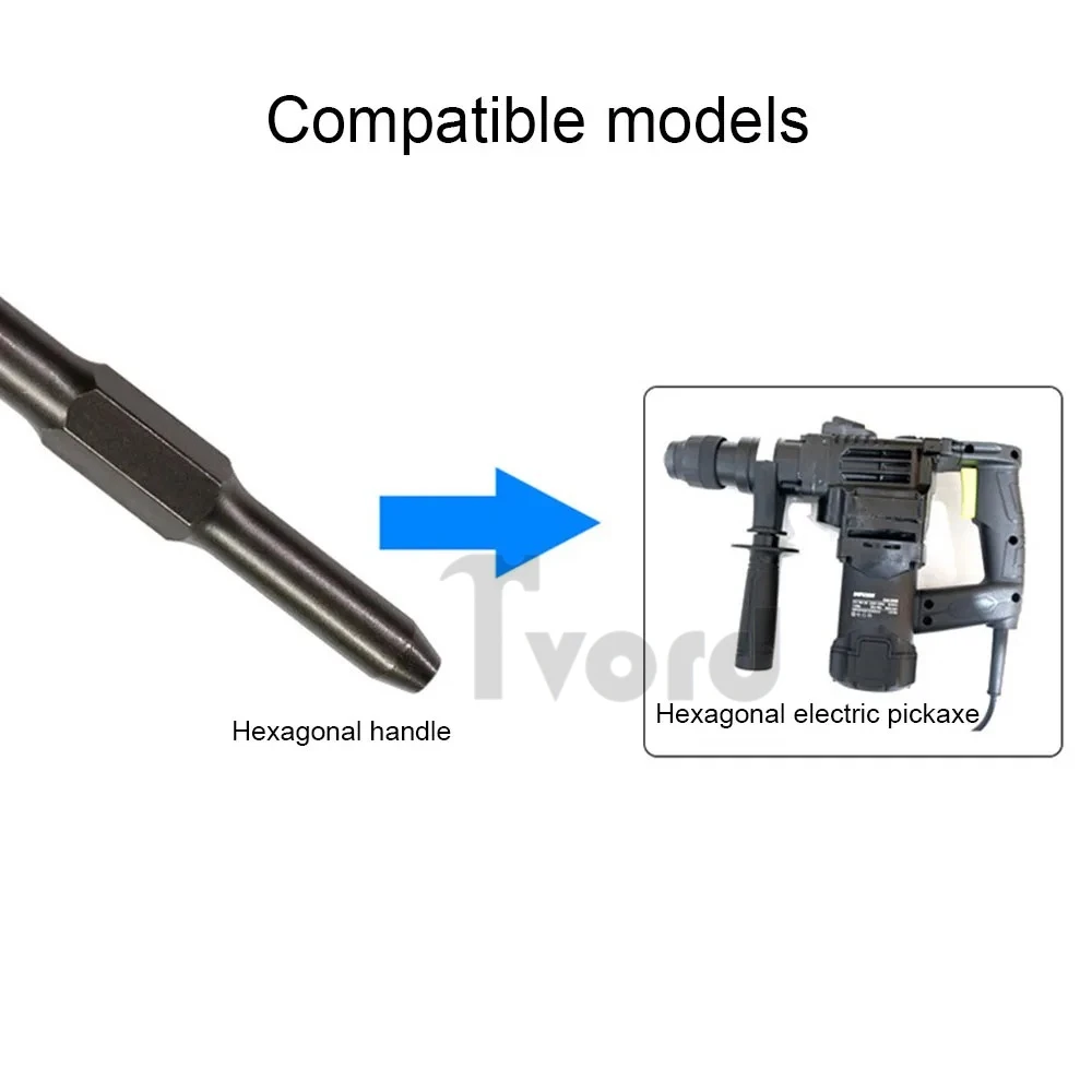 1PC Electric Hammer Elbow Chisel 180/200/280mm Electric Hammer Impact Drill Bit Hexagonal/Round Handle Wall Piercing Flat Chisel