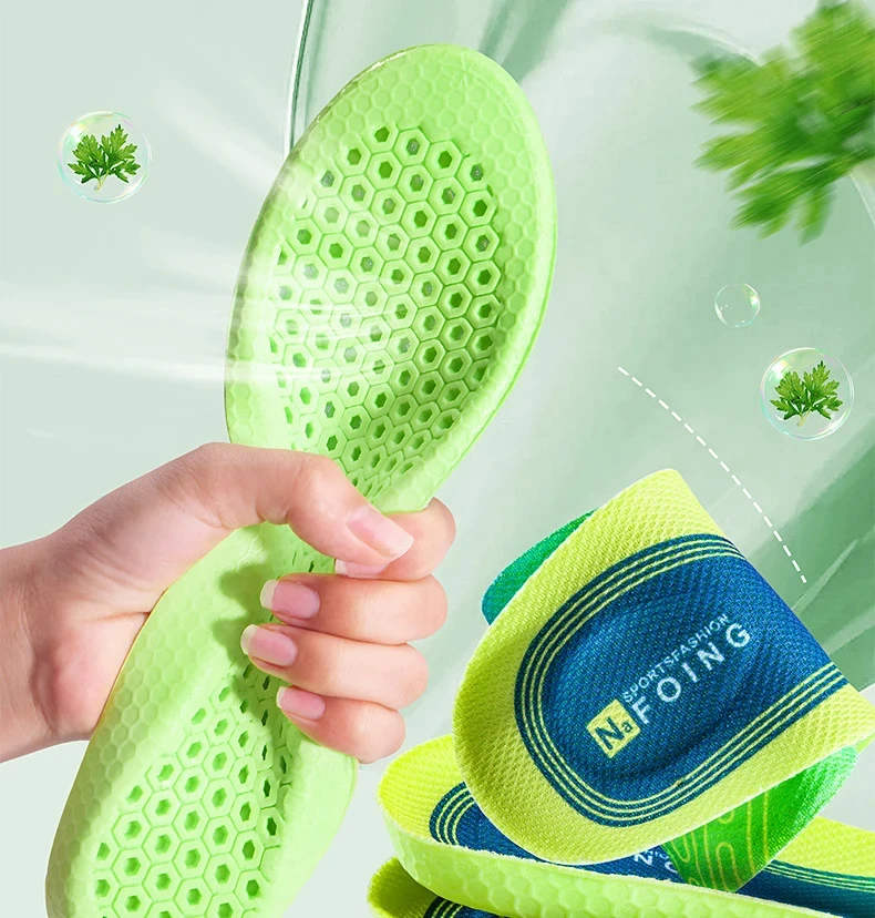 1 زوج النعال الرياضية تنفس الأخضر بولي Wormwood الشيح المضادة للرائحة نعل امتصاص الصدمات الحذاء وحيد الرجال النساء النعال مريحة