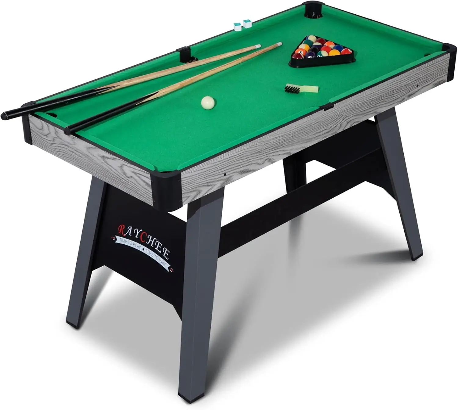 4/4.5Ft Pool Table, Portable Billiard Table for Kids and Adults, Mini Billiards Game Tables W/ 2 Cue Sticks, Full Set of Balls,