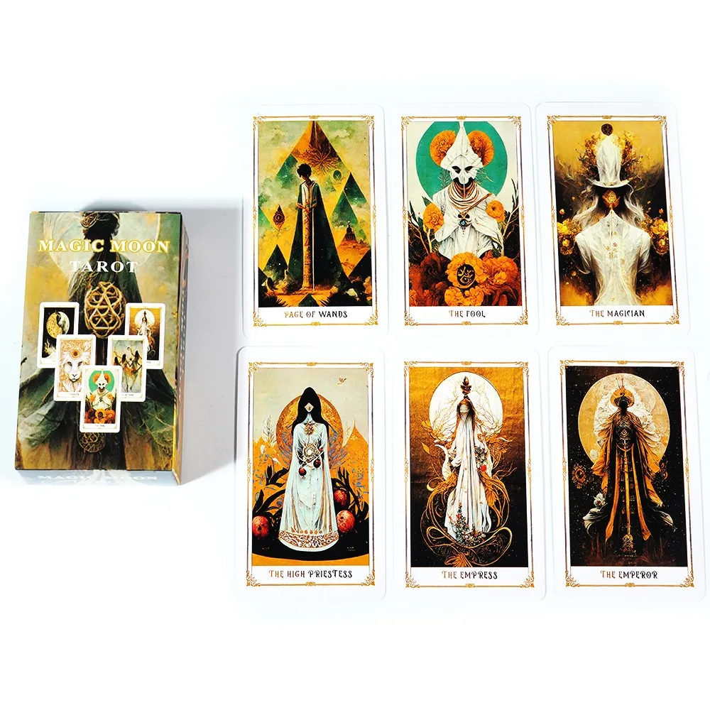 

Magic Moon Tarot Deck 10.3*6 Cm 78 Tarot Cards Oracle Deck Divination Tools Artificial Intelligence The Radiance of The Moon