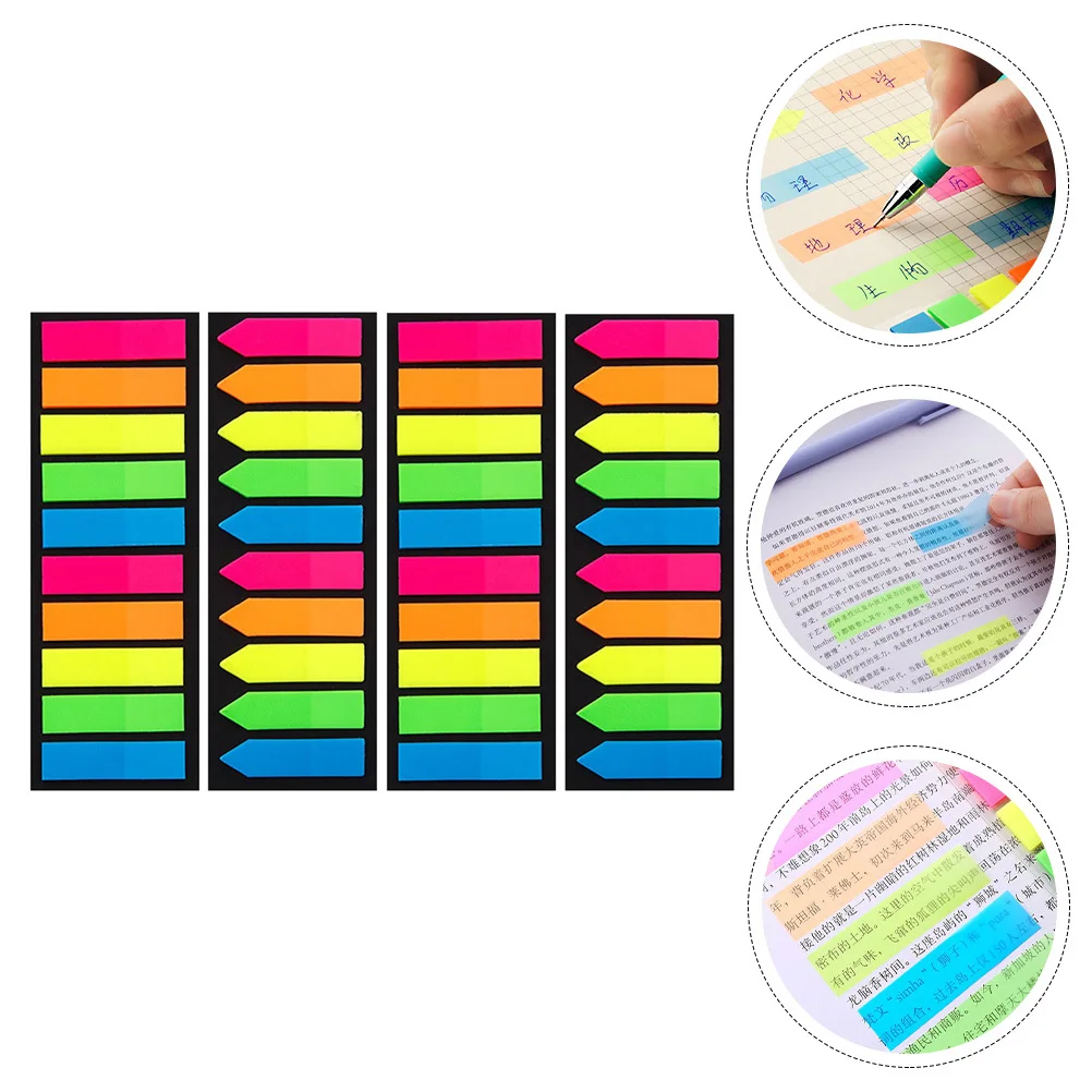 4 قطع ملحقات ملاحظة ذاتية اللصق تأثير لاصق قوي محمول للمدرسة والمكتب علامات تبويب لاصقة علامات الصفحة المنزلية #5