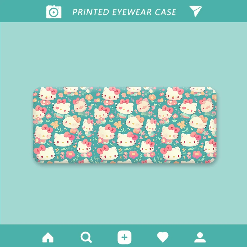 

Hello Kitty Cute Glasses Box Cartoon Portable Anti Pressure Portable Myopia Glasses Leather Box Sunglasses Storage Box Wholesale
