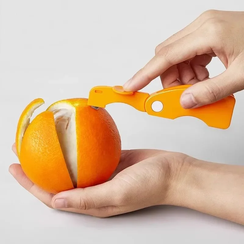 1/5/10pcs Orange Lemon Peeler Creative Cutter, Orange Peeler Tool With Folding Handle, Fruit Peeler, Vegetable Fruit Tools