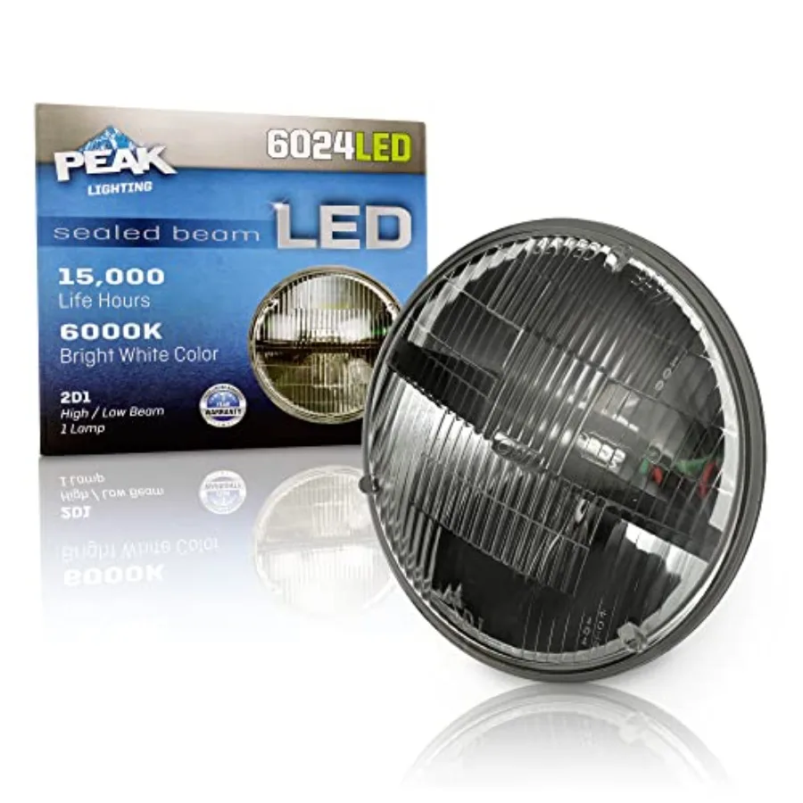 

H6024 Sealed Beam 6000K LED Headlight for Automotive Use White Color High Brightness and Long-Lasting Performance Pack of 1