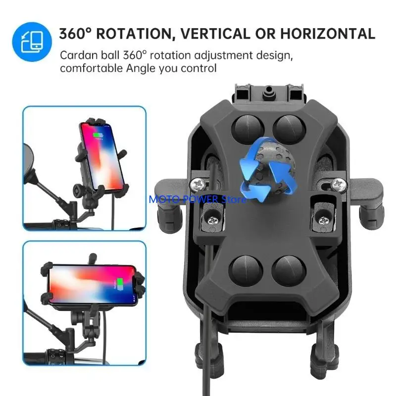 

G7ND Shockproof Handlebar Mount Waterproof 360° Rotation Abs Motorcycle Phone Holder