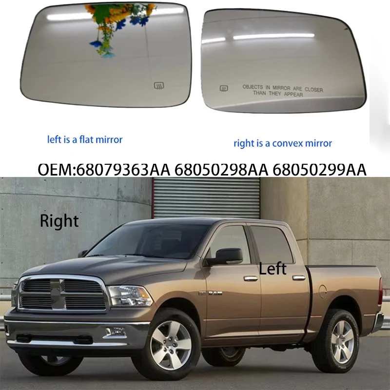 Para 2009-2019 Dodge Ram 1500 2012-2019 Dodge Ram 2500 espejo lateral del coche lentes de espejo calefactables OEM: 68079363AA 68050298AA 68050299AA