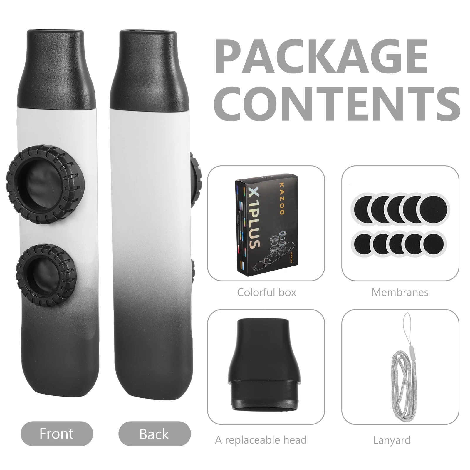 

1Set Gradient Color Dual Flute Kazoo Portable Adjustable Tone Easy Musical Guitar Ukulele Partner Household Kazoos