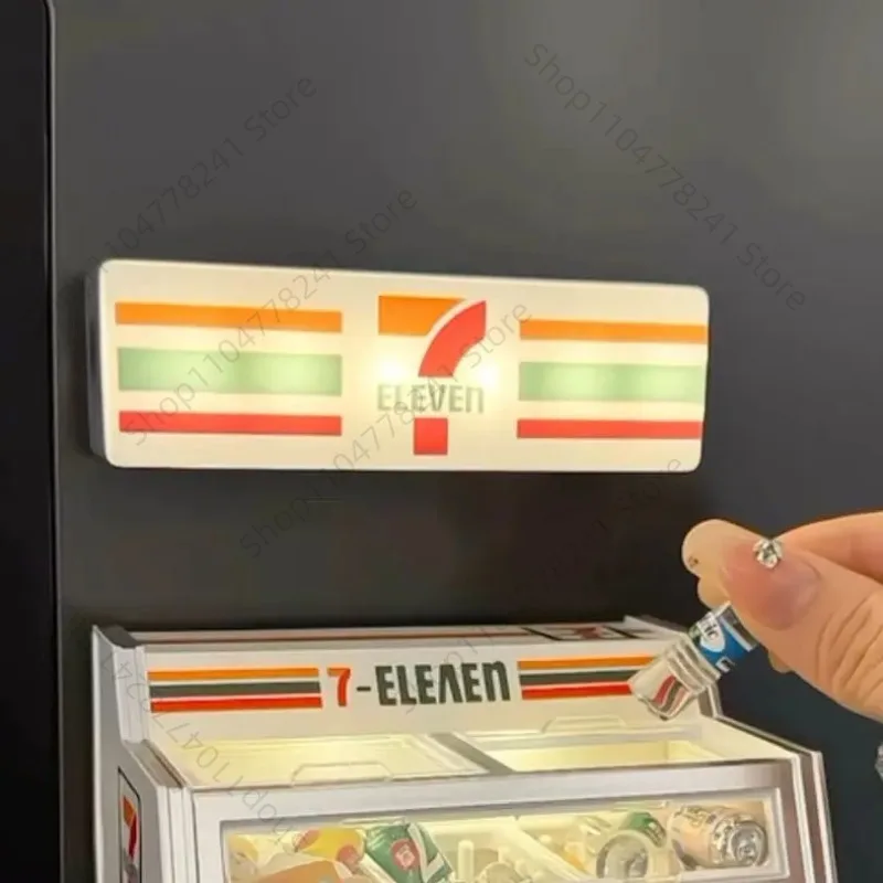 Adesivo per frigorifero 711 Minimarket Segno Mini congelatore Illumina adesivo magnetico per frigorifero Gadget creativo per decorazioni per la casa