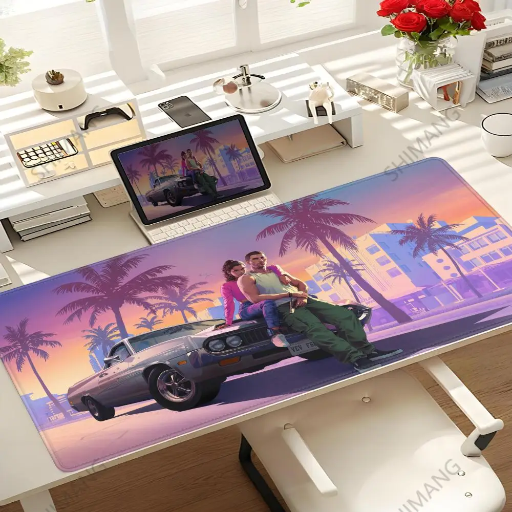 

GTA 6 Mause Pad Gaming Mat Pc Gamer Xxl Mouse Pad 900x400 Desktops Diy Gaming Computer Desk Accessories Office Mousepad Mats