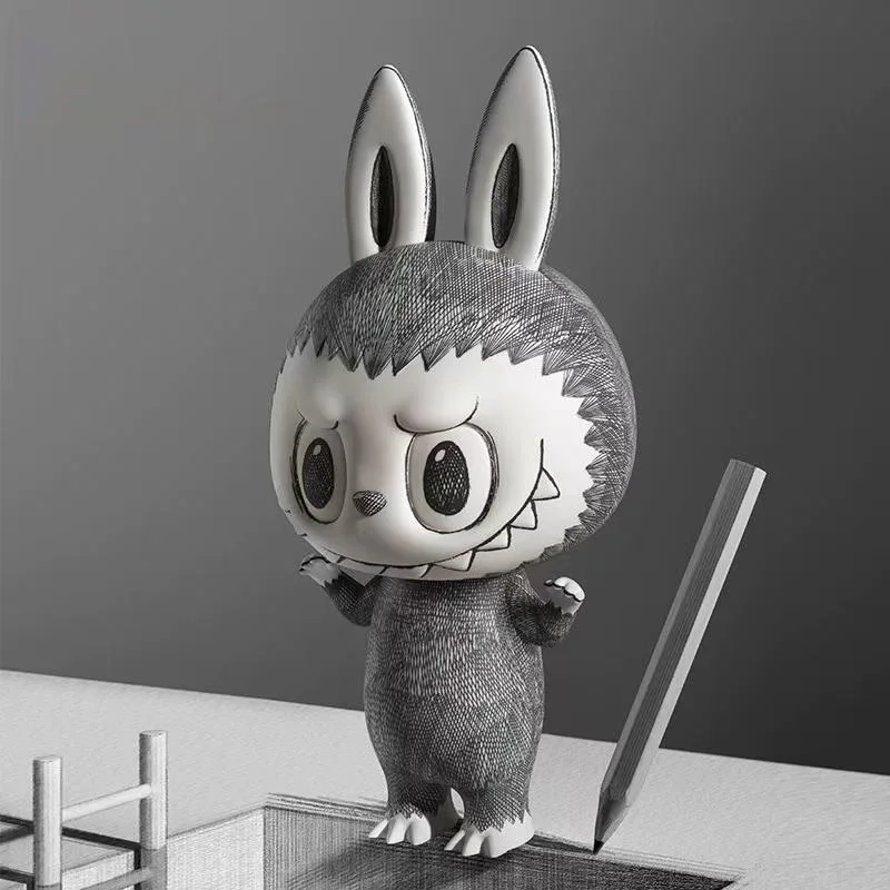 Genuine New The Monsters Mega Labubu 400% Sketch Anime Figure Collectibl Toys decorazione del Desktop regalo di natale