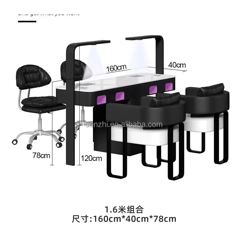 

Modern Luxury Factory Custom Salon Furniture Nail Tech Table and Chair Beauty Manicure Table
