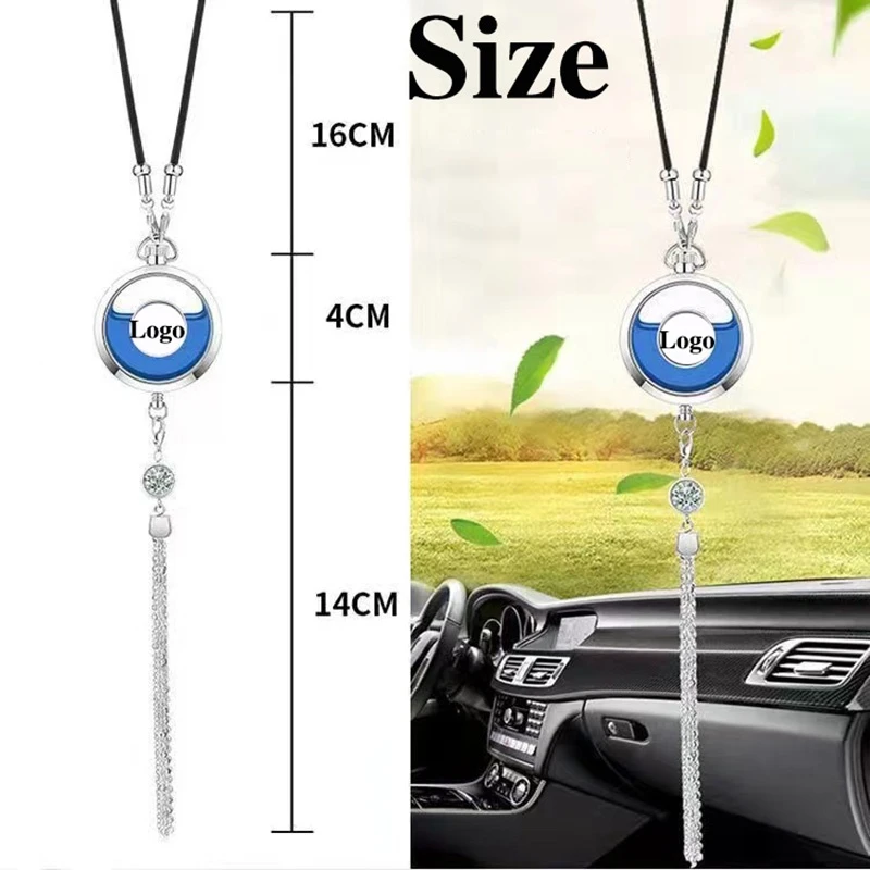 Car Perfume Pendant Air Freshener Hanging Perfume Empty Bottle Auto Interior Rearview Mirror Metal Lace Pendant Car Decoration