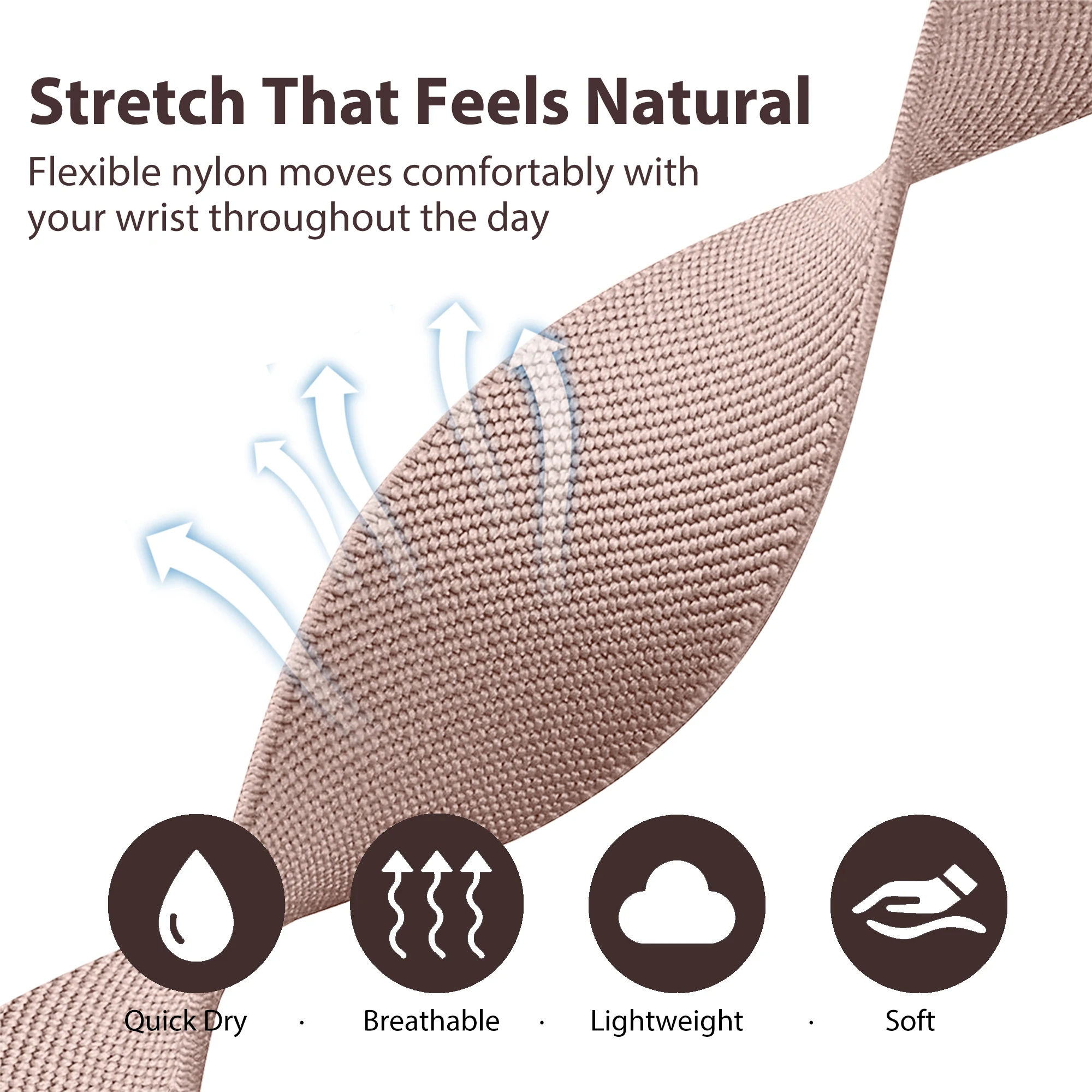 1 Stück Verstellbares Twill-Gewebe-Armband Kompatibel mit Fitbit Air, Weiches Atmungsaktives Nylon-Ersatzarmband – Detail 2