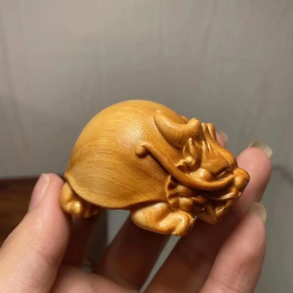 Thuja Wood Carving Dragon Turtle Hand Piece Wooden Wen Play Carving Small Ornaments Tea Pet Animal Rich World Rich World