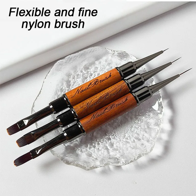새로운 1개입 양면 네일 펜 네일 그라데이션 브러쉬 소형 얇은 아트 브러쉬 빌더 젤 프렌치 네일 매니큐어 브러쉬 도구 XJS05
