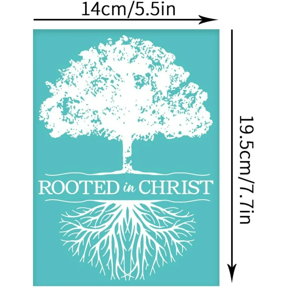 2pcs 5.5x7.7 Inch Self-Adhesive Silk Screen Printing Stencils Tree Roots Silkscreen Stencils Reusable ROOTED in CHRIST Mesh