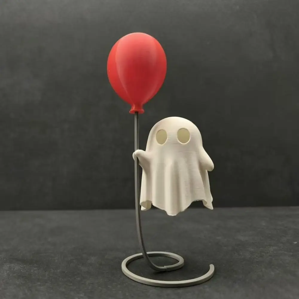 Bright Neon Halloween Ghost Figure Spiral Base Desk Size Luminous Spirit Statue Lightweight Body Resin Material