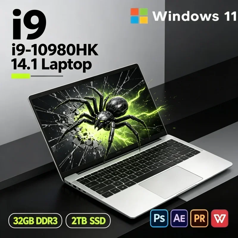 Top Selling 2026 14.1 Inch Portable High Performance Notebook Intel I9-10980HK 16/32GB 2TB SSD Win11 Laptop