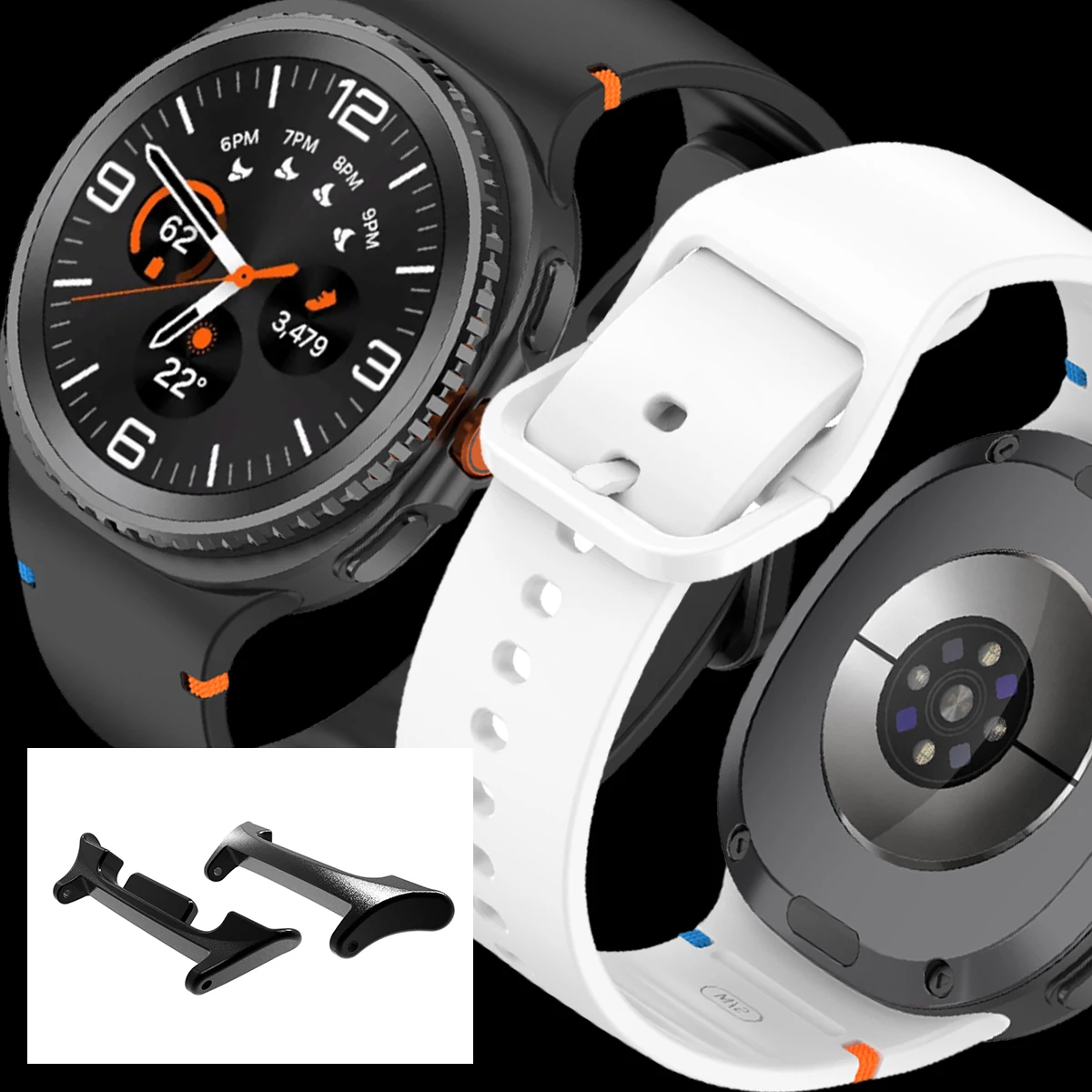삼성 갤럭시 워치8 40 44mm 8클래식 46mm용 어댑터 1쌍 갤럭시 워치 울트라 2025/울트라 47mm 액세서리용 스트랩 부착물