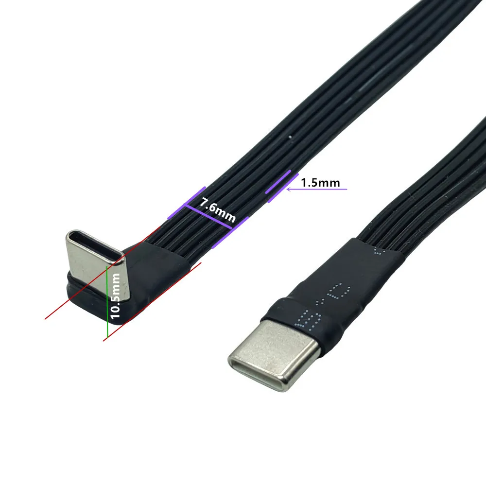 Flat Silicone USB C to USB C Cable with Power Fast Data Speeds for Gaming Consoles and Headphones Space Saving 0.1m 0.2m 0.3m