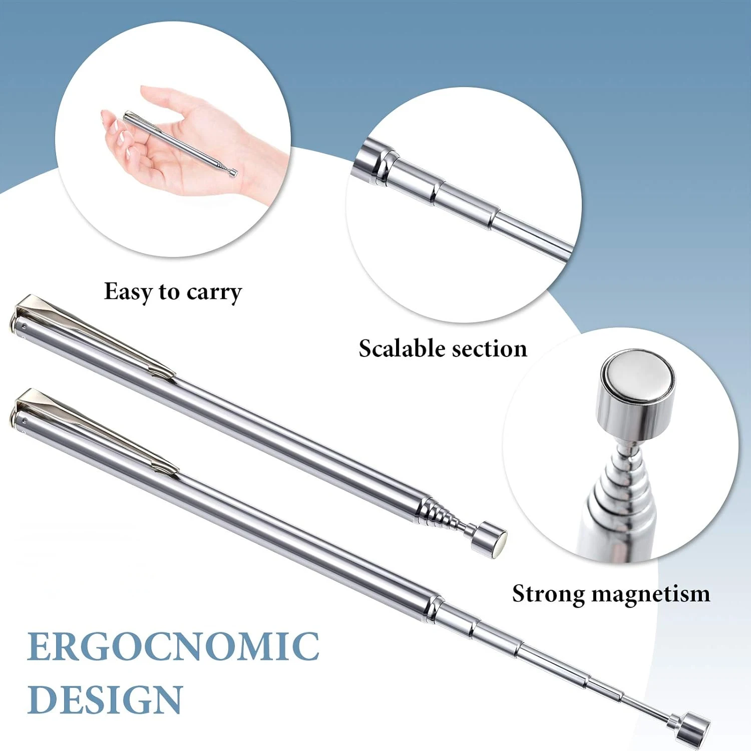 Telescoping Extendable Magnet Pen Magnetic Rod Pickup Tool Retractable Car Repair Machinery Maintenance Garage Workshop Tool