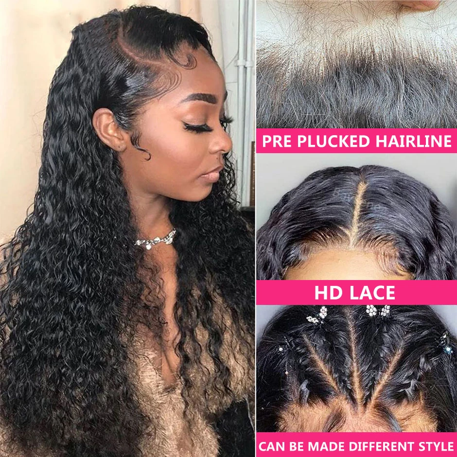 Water Wave Wigs 13x4 13x6 Transparent Lace Frontal Human Hair Wigs Deep Curly Lace Front Wigs For Women Cheap Wigs