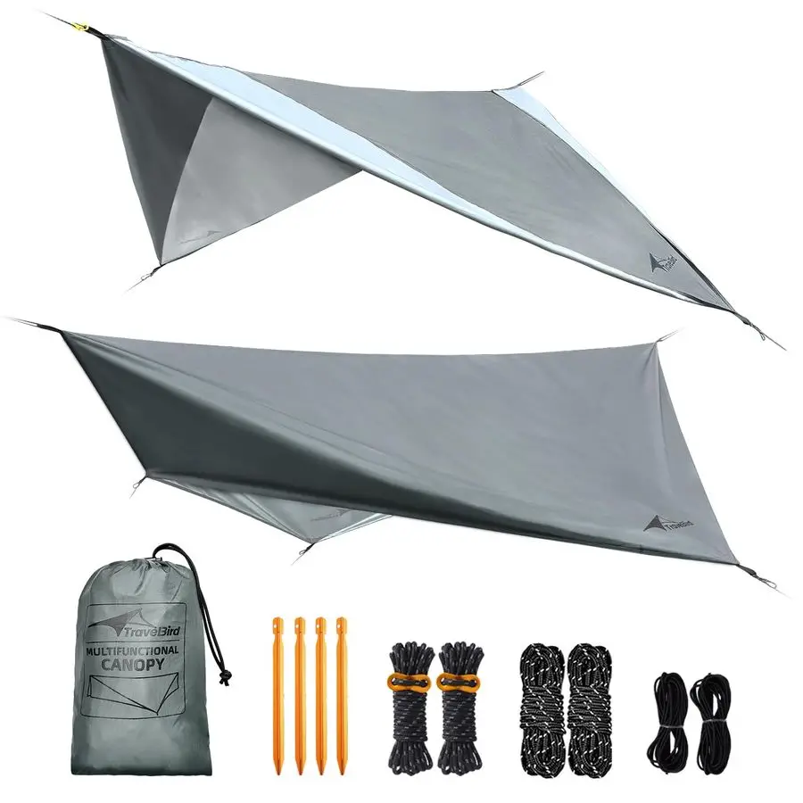 

Hammock Rain Fly, 11 x 9 ft Waterproof Tarp with Doors, Lightweight amp UV Protection Camping Tarp, Multifunctional for Backpack