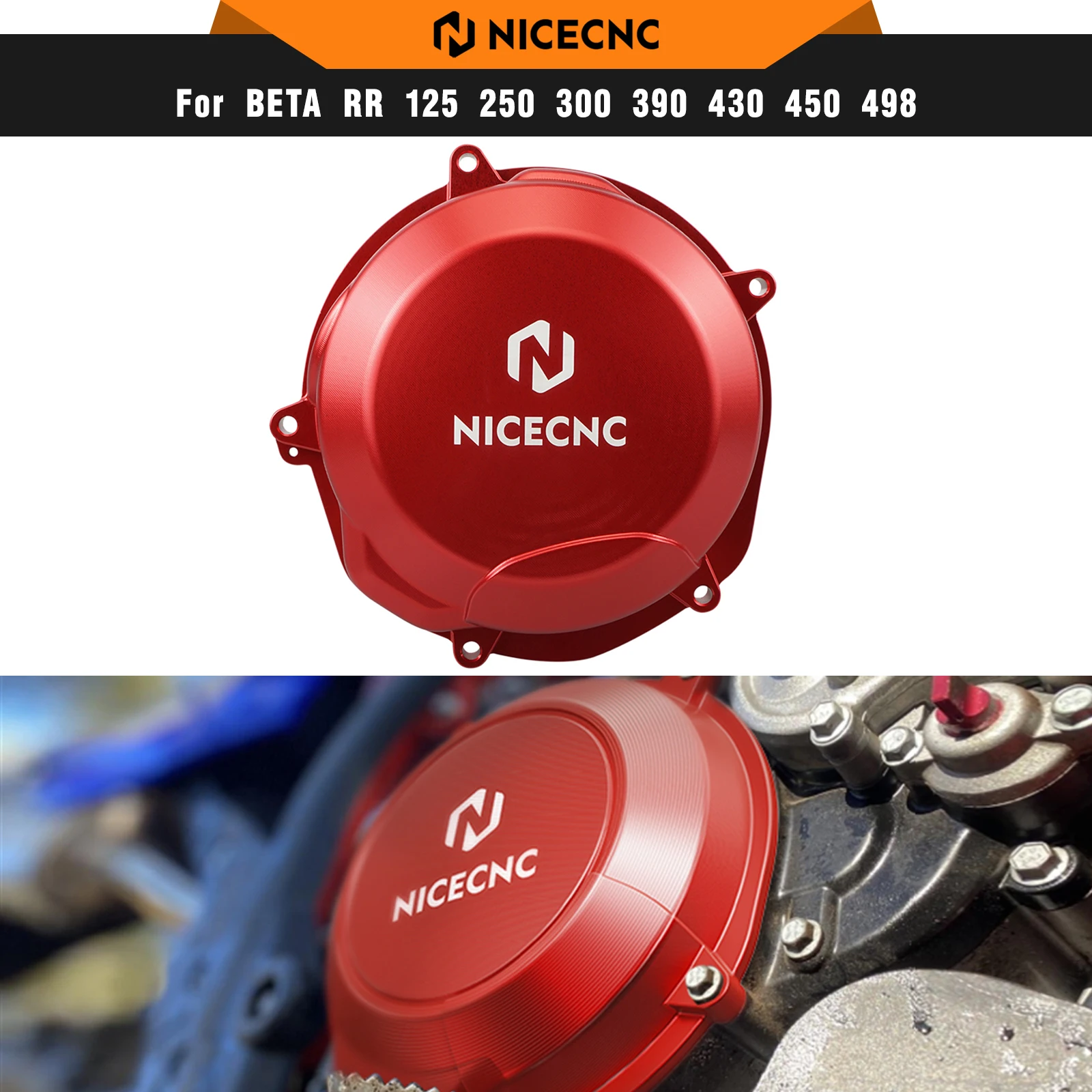 

NICECNC для Beta RR 350 390 430 480 2020-2024 мотоциклетная алюминиевая усиленная крышка сцепления для Beta RS 350 390 430 480
