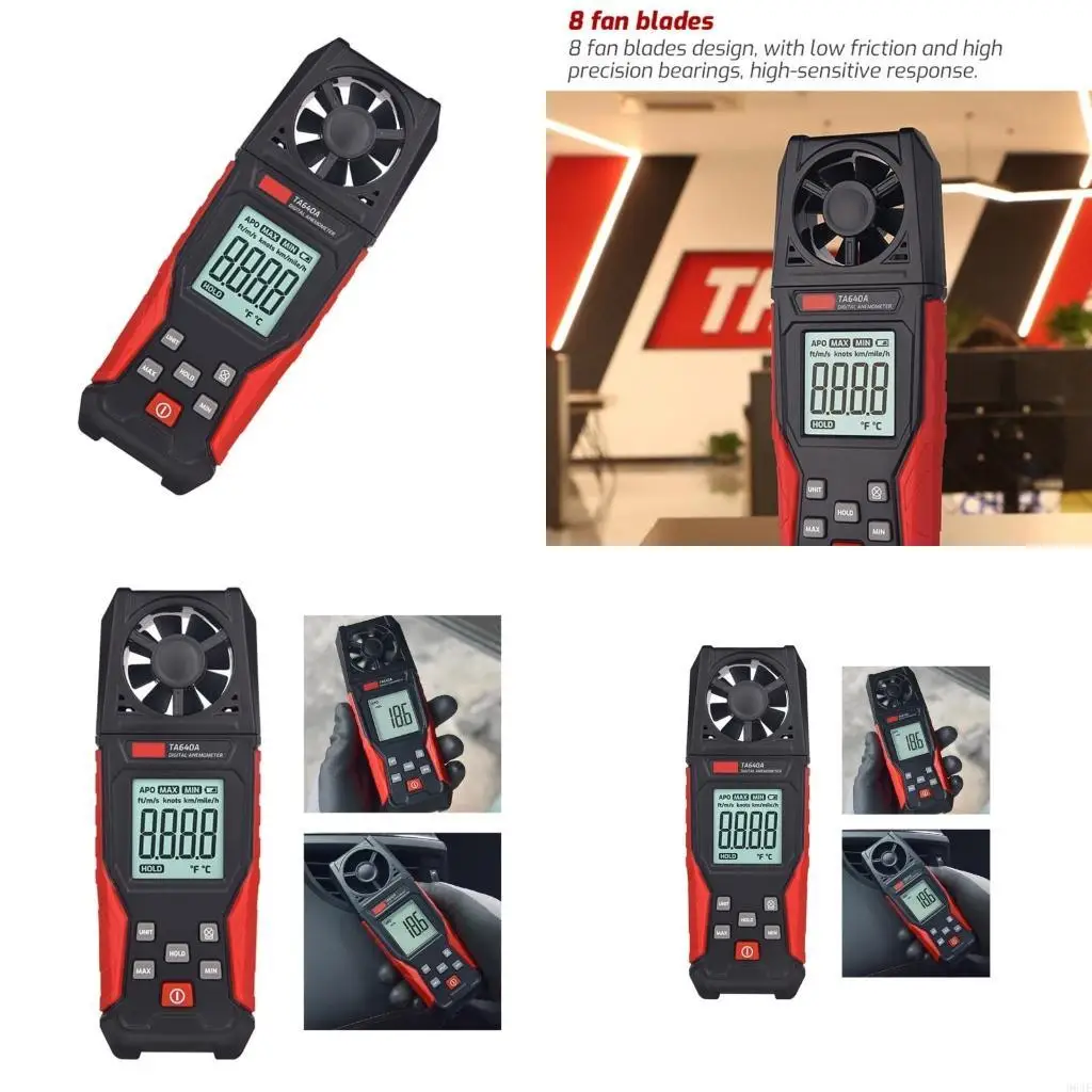 

964E Multifunction Wind Speed Gauges ABS Wind Anemometer for Meteorology Agriculture