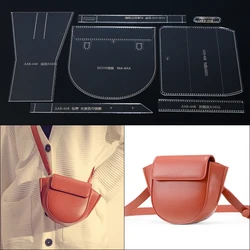 1 Set Acrylic Stencil Women Mini Crossbody Bag Template Leather Craft Sewing Pattern For Handmade 18*21*8cm