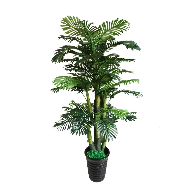 

Artificial sunflower tree areca palm wood floor bonsai tree outdoor fake coconut tree living room and hotel decorative flowers