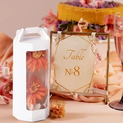 30pcs Octagonal Transparent Display Box Wedding Party Festival Cute Window Folding Flower Candy Gift Box