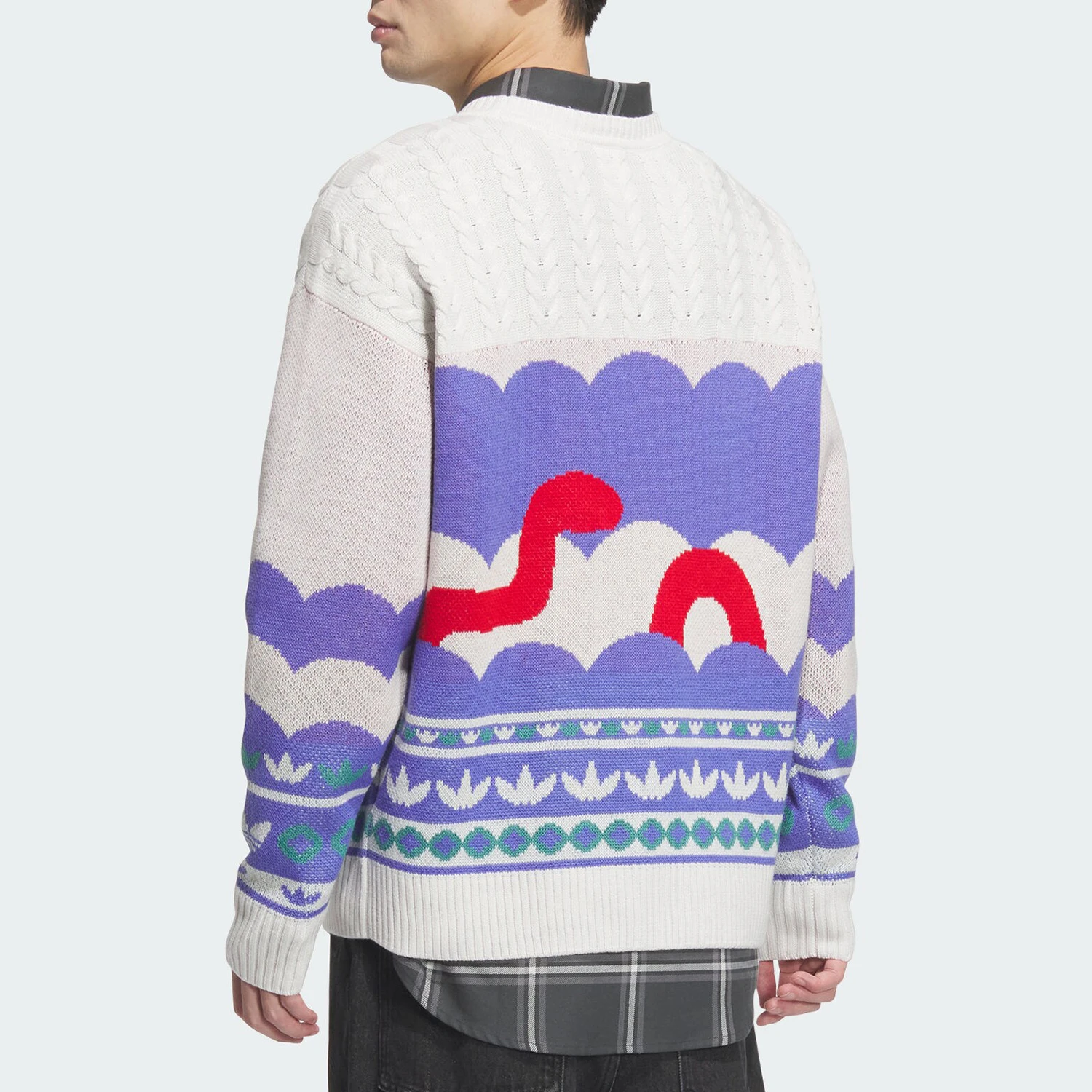 アディダス公式オーセンティック ユニセックス ルーズ ラウンドネック プルオーバー セーター JL8366