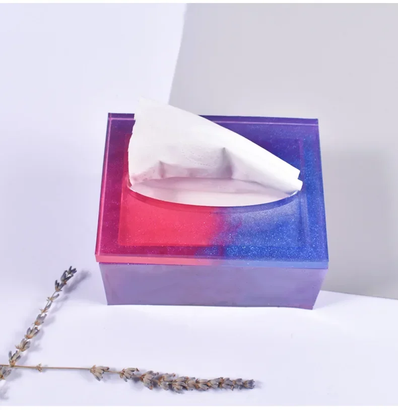 DIY Crystal Epoxy Resin Mold Tissue Box Napkin Car Tissue Box Silicone Mold For Resin