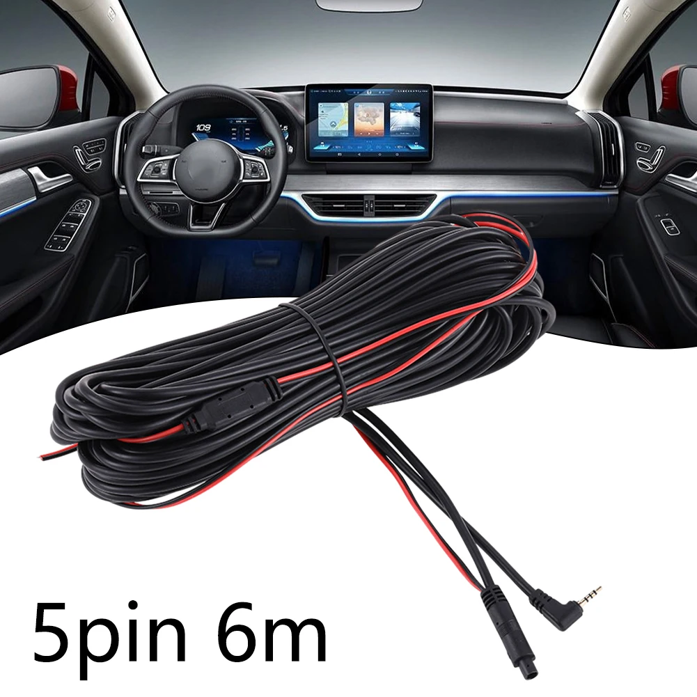 6m Car DVR Backup Rear View Camera 2.5mm Extension Cable 5Pin Cord Wire For Car Truck Backup Camera Rear View Parking Universal