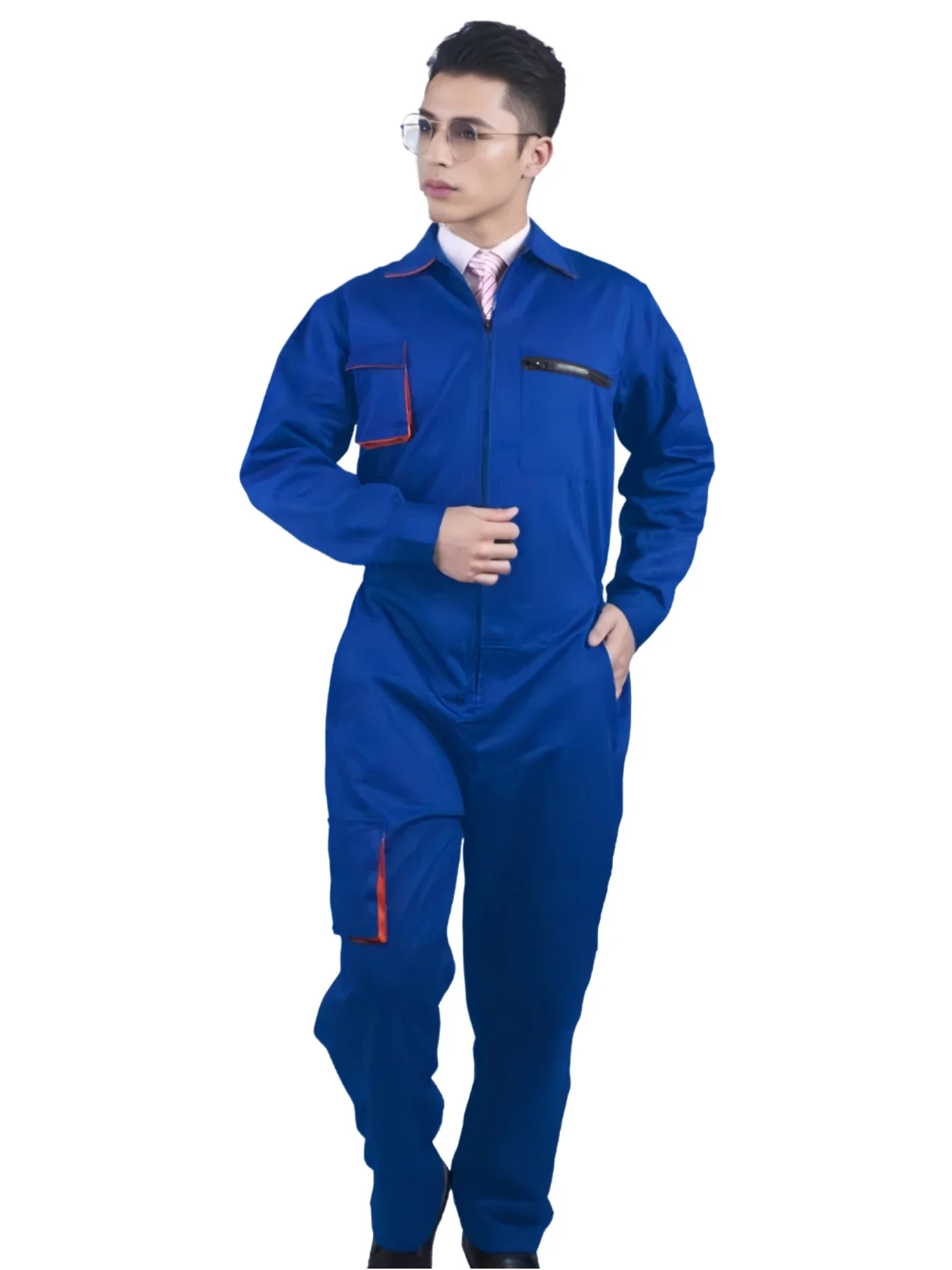 Professional Workwear Uniform Durable Mechanic Jumpsuit For Auto Repair Shop Workers With Pockets