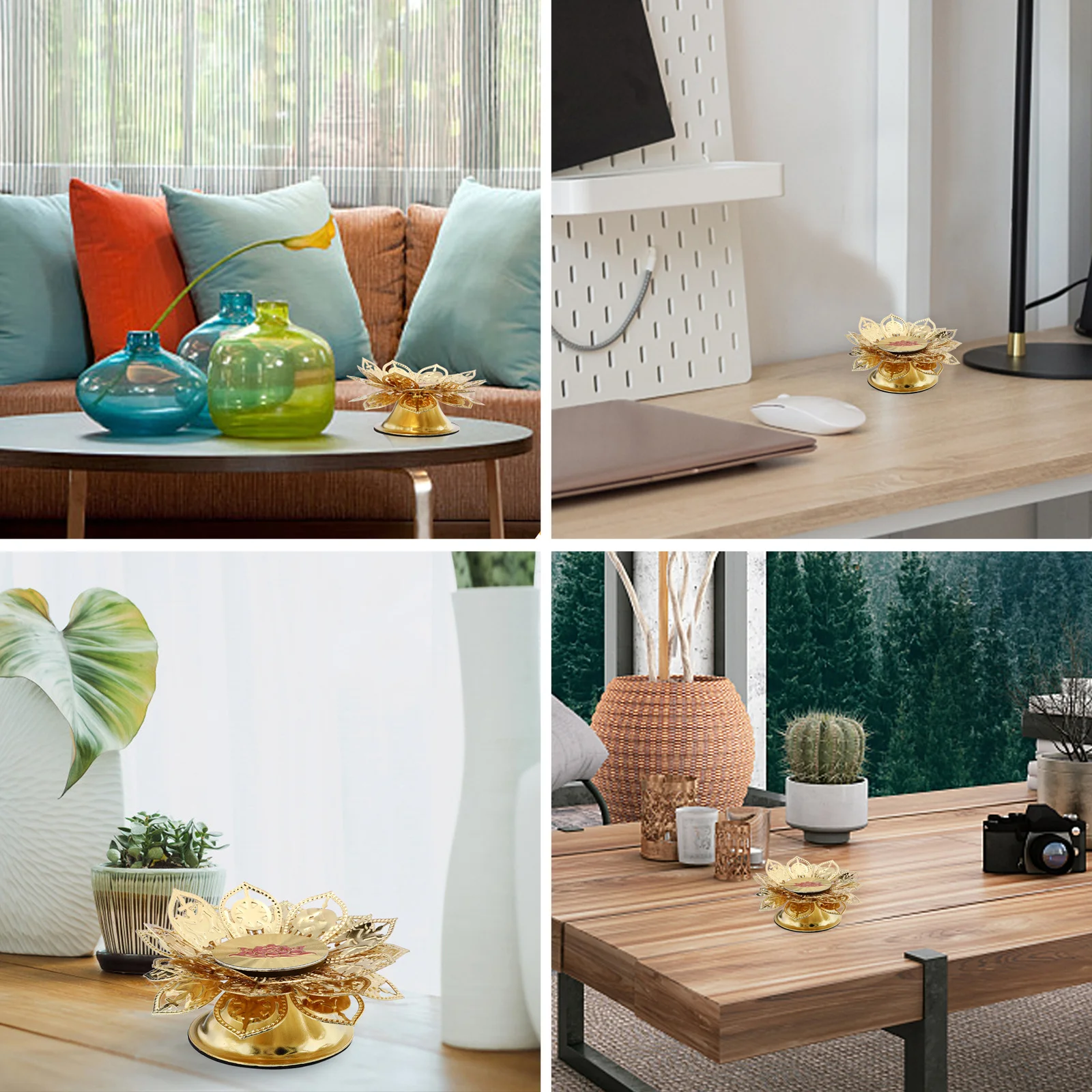 

Golden Alloy Holder Unique Design For Home Decor Dining Table Party Decoration Unique Lotus Candlestick Base Candlestick