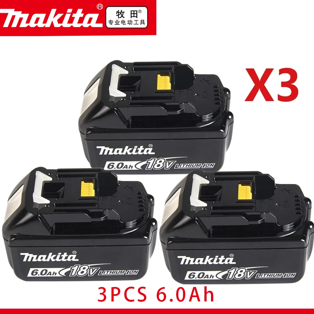 

Batería recargable para herramientas Makita, herramienta eléctrica de repuesto de 18V, 9,0 a/6,0 Ah, BL1860, BL1815, BL1860, BL1