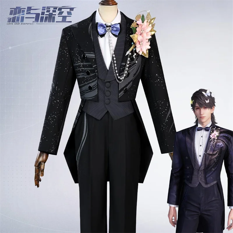 

Game Love And Deepspace Caleb Adult Men Cosplay Costume Coat Shirt Pants Wedding Suit Tie Uniform Accessory Halloween Outfits