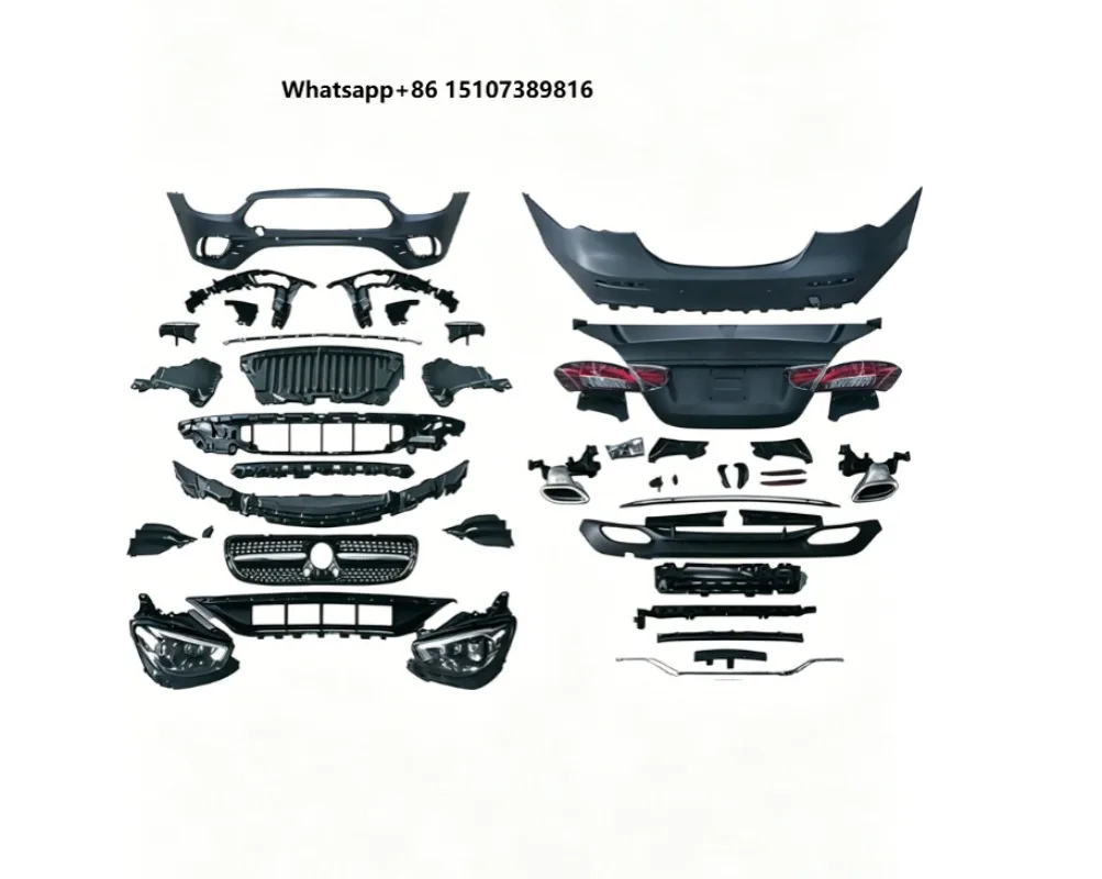 W213 Facelift Body Kit  Ben E Class 2016-2020 Upgrade 2021+ LCI Front/Rear Bumper Headlights Taillights Full Set