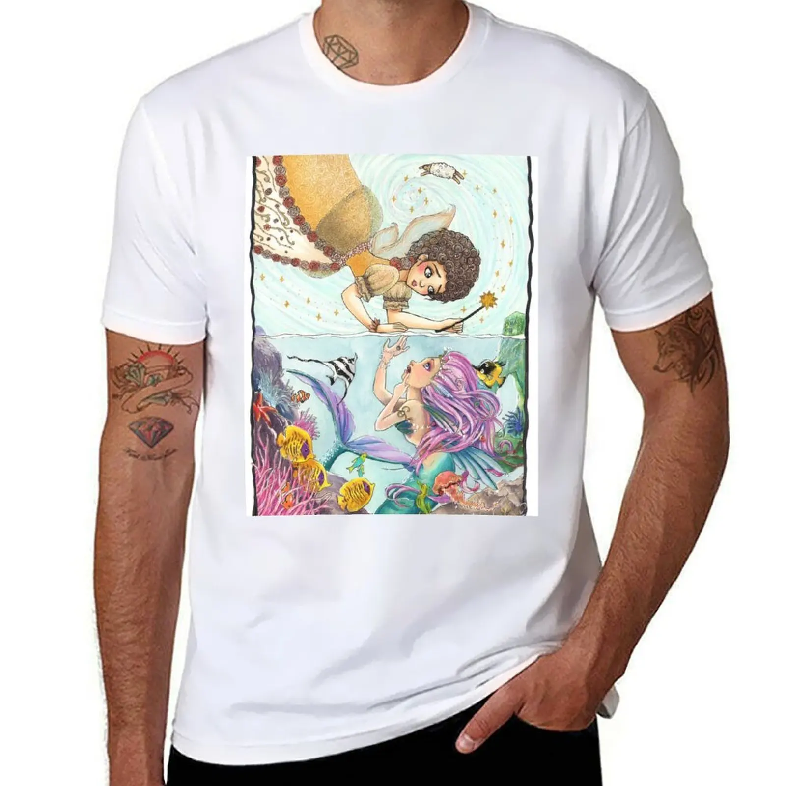 

The Fairy and Mermaid T-Shirt man t shirt heavy cotton t shirt personalised t shirts cotton 100% T-Shirt
