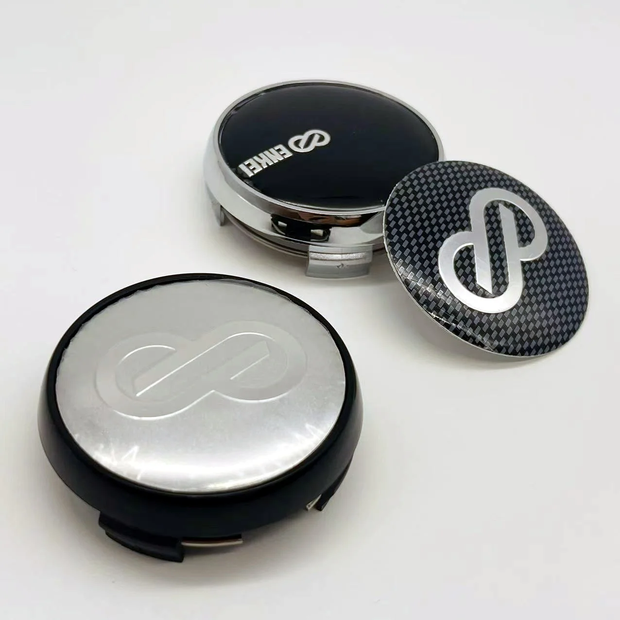 4PCS Sport Wheel Cap 65mm OD & 60mm Clip ENKEI Rim Caps Wheel Center Caps Car Cover Hub Cap Black & Silver view 5